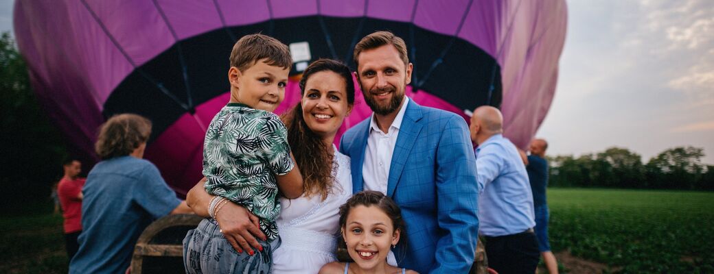 Rodinná fotografia po pristátí