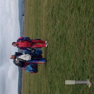 František Šíma (Kladno, 46) na tandemovom zoskoku padákom