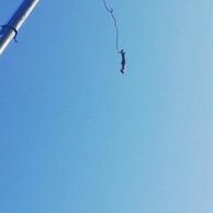 Simona Brhlíková (Uherský Brod, 18) na Bungee jumpingu zo žeriava