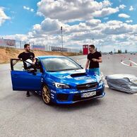 Milan Mužík (Vranovice, 35) na Jazde v Subaru Impreza WRX STI na polygóne