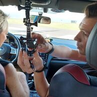 Jaromír Olejár (Líšný u Zeleného Brodu, 60) na Jazde v Subaru Impreza WRX STI na polygóne