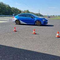 Jaromír Olejár (Líšný u Zeleného Brodu, 60) na Jazde v Subaru Impreza WRX STI na polygóne