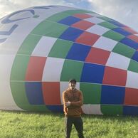 Lukáš Šimíček (Rybí, 30) na lete balónom