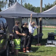 Ivanna Lukianiv-Chaplynska (Praha, 36) na Bungee jumpingu zo žeriava